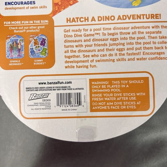 Banzai Dinosaur Dive Eggs – 18 Piece Underwater Pool Set Kids Water Toy 2pc LOT - Picture 8 of 11
